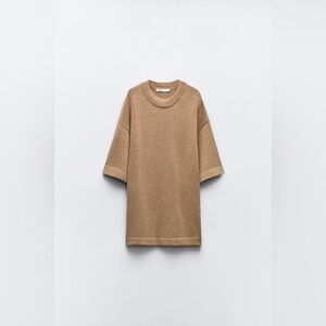 Zara- Like New -Plain Knit Linen Blend Top- Medium